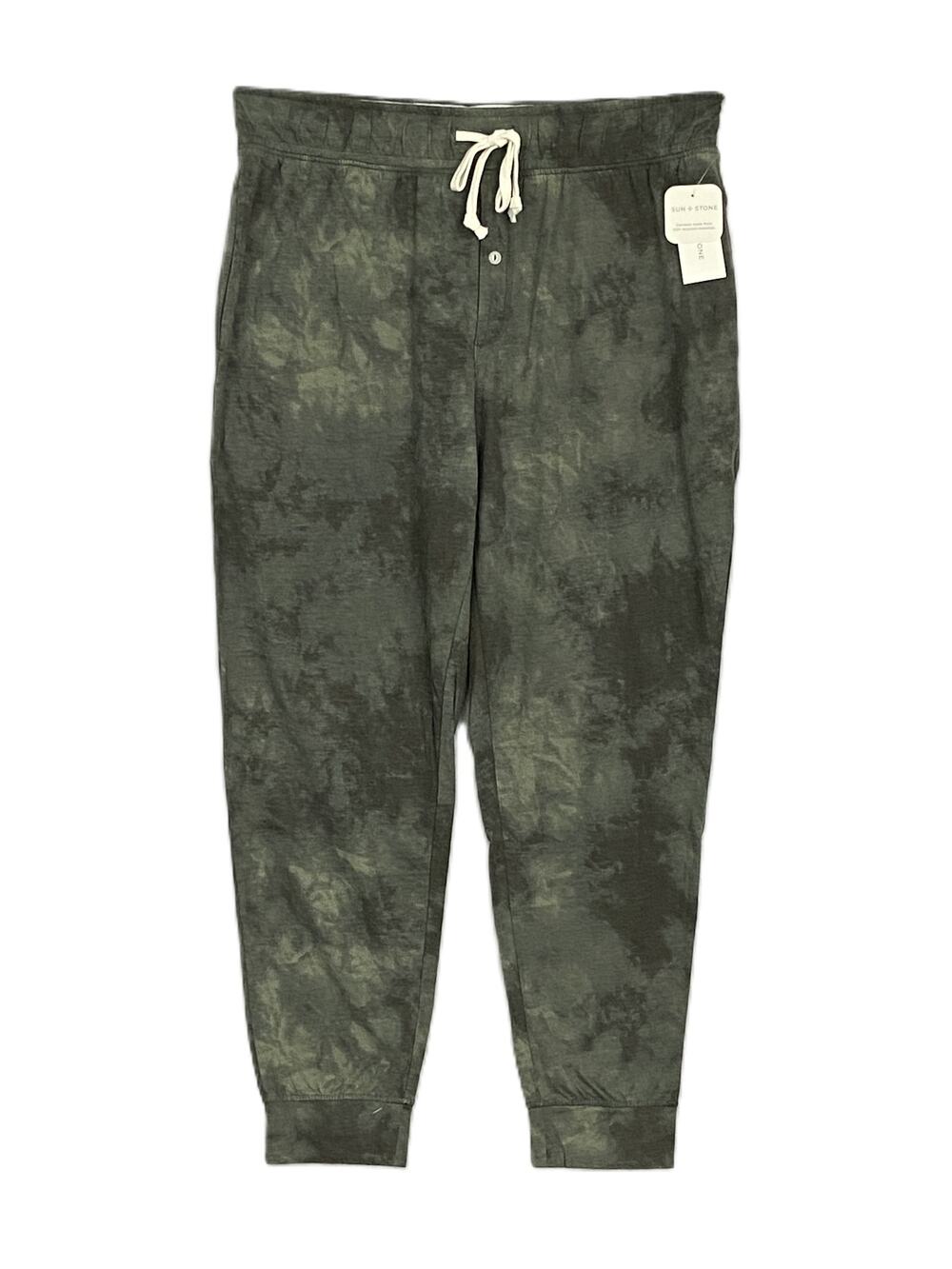 Sun + Stone Men's Tie Dye PJ Jogger Large Drawstring Button Fly 3-Pocket NEW